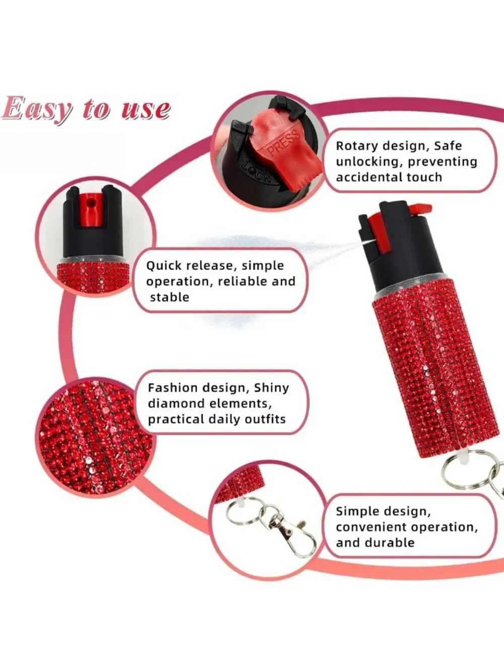 Chic Gift Keychain Set for Women - Wrist Strap, Heart Charm, Petal Decor & Pom